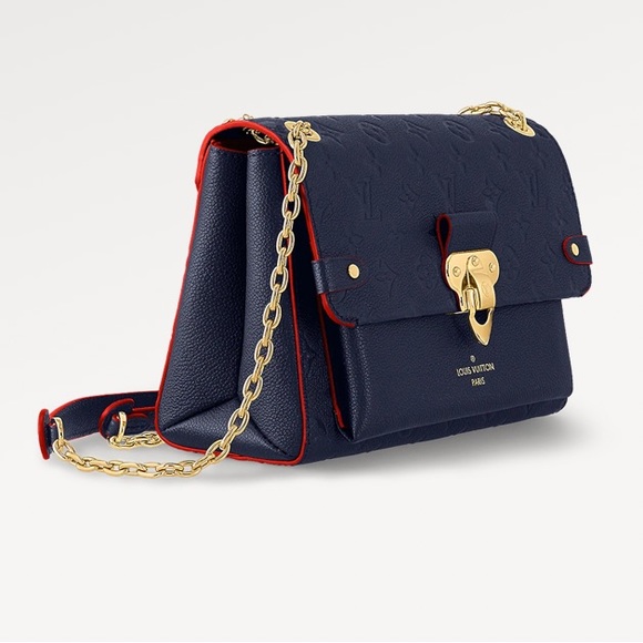 100% authentic Louis Vuitton Vavin PM Monogram Empreinte Leather blue/red - Picture 3 of 16